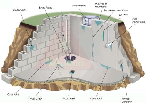 Những nơi dễ bị thấm